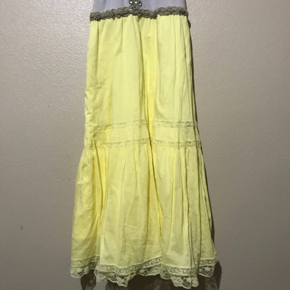 🆓Free 👨‍👩‍👧‍👦People💛Yellow◻️Gray Maxi👗Dress - Picture 5 of 8